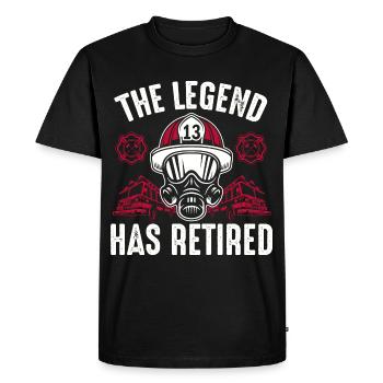 Un pompier prend sa retraite, un pompier retraité - T-shirt Premium bio Homme - noir - Devant - Nico (187cm)