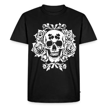 Horreur Crâne Crâne Art Crâne Gothique Heavy Metal - T-shirt Premium bio Homme - noir - Devant - Nico (187cm)