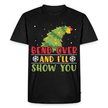 Arbre de Noël cadeau pull de Noël - T-shirt Premium bio Homme - noir - Devant - Nico (187cm)