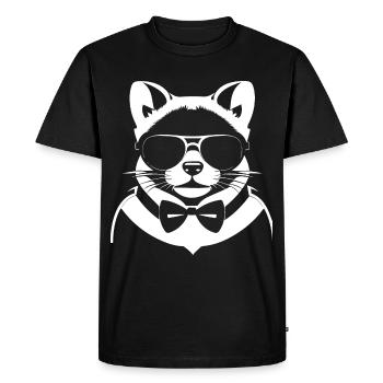 Furet portant des lunettes de soleil furets cool - T-shirt Premium bio Homme - noir - Devant - Nico (187cm)
