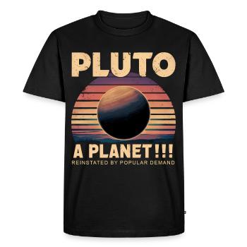 Pluton Une planète rétro coucher de soleil Advocacy Design - T-shirt Premium bio Homme - noir - Devant - Nico (187cm)