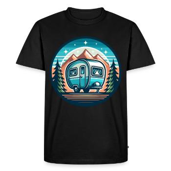 Camping Caravan - Men's Premium Organic T-Shirt - black - Front - Nico (187cm)