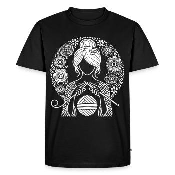 Crochet Design – L’art créatif pour les amateurs de travaux d’aiguille - T-shirt Premium bio Homme - noir - Devant - Nico (187cm)