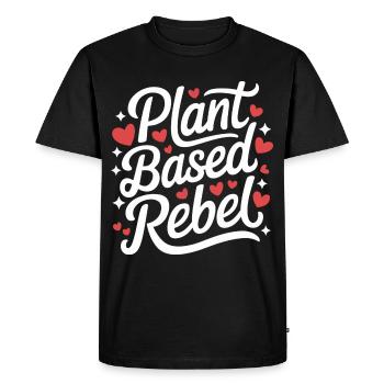 Végétarien Végétalien Végétarien Végétarien - T-shirt Premium bio Homme - noir - Devant - Nico (187cm)