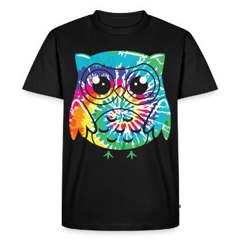 hibou amoureux des animaux hiboux - T-shirt Premium bio Homme - noir - Devant - Nico (187cm)