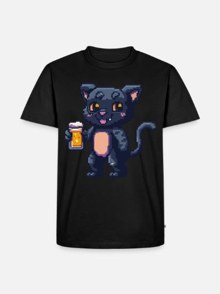 Panther Pixel Beer - Men's Premium Organic T-Shirt - black