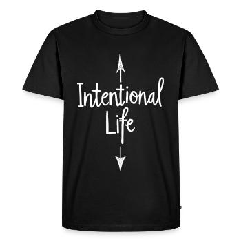 Intentional Life Conscious Life Sayings Saying - Men's Premium Organic T-Shirt - black - Front - Nico (187cm)