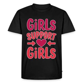 Filles Soutien Filles Amitié - T-shirt Premium bio Homme - noir - Devant - Nico (187cm)