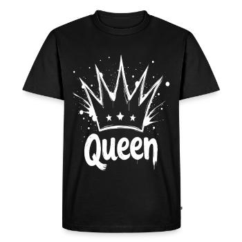 Queen Crown Splash - Men's Premium Organic T-Shirt - black - Front - Nico (187cm)