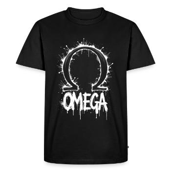 Symbole Omega Splash - T-shirt Premium bio Homme - noir - Devant - Nico (187cm)