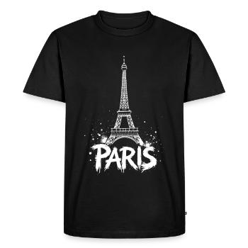 Eiffel Tower Pop Art Night Scene - Men's Premium Organic T-Shirt - black - Front - Nico (187cm)