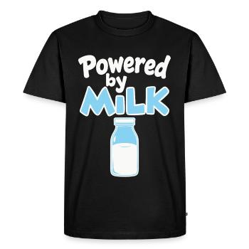 Powered by Milk - Dicton de bébé au biberon - T-shirt Premium bio Homme - noir - Devant - Nico (187cm)