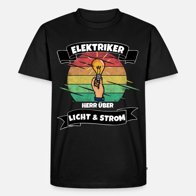 Elektriker - Männer Premium Bio T-Shirt - Schwarz