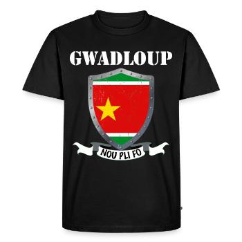 Gwadloup nou pli fo Guadeloupe Drapeau - T-shirt Premium bio Homme - noir - Devant - Nico (187cm)
