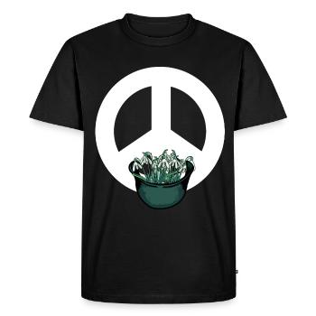 Soldat Soldats Armée Paix Symbole Perce-neige - T-shirt Premium bio Homme - noir - Devant - Nico (187cm)