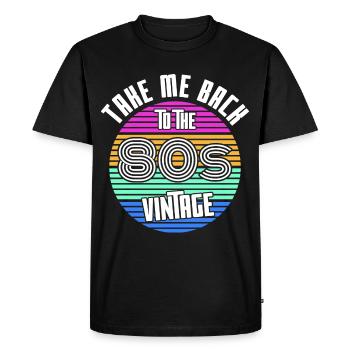 La vie dans les années quatre-vingt - T-shirt Premium bio Homme - noir - Devant - Nico (187cm)