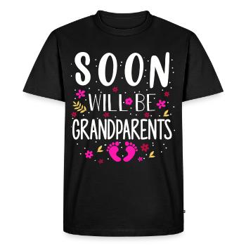 Bientôt nous serons grand-mère et grand-père, nous serons grands-parents - T-shirt Premium bio Homme - noir - Devant - Nico (187cm)