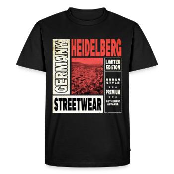 Heidelberg Allemagne Ville Skyline Home Love - T-shirt Premium bio Homme - noir - Devant - Nico (187cm)