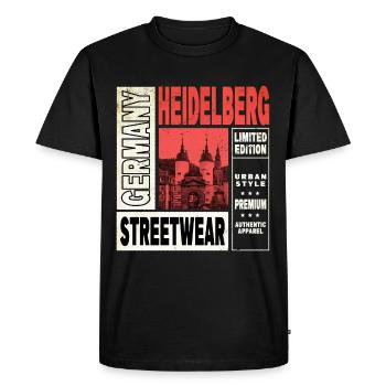 Heidelberg Allemagne Ville Skyline Home Love - T-shirt Premium bio Homme - noir - Devant - Nico (187cm)
