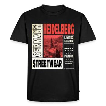 Heidelberg Allemagne Ville Skyline Home Love - T-shirt Premium bio Homme - noir - Devant - Nico (187cm)