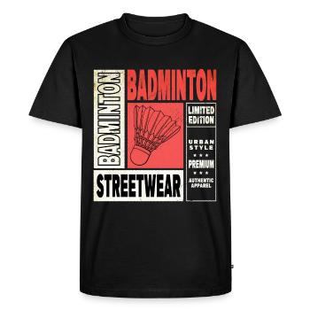 Badminton Badminton Sport Player Vintage Rétro - T-shirt Premium bio Homme - noir - Devant - Nico (187cm)