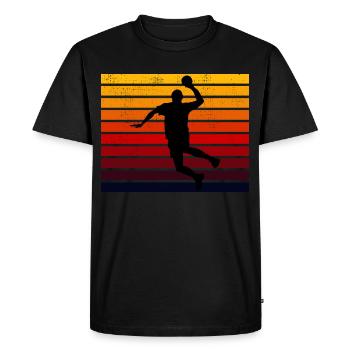 Handball Player Retro Vintage 80s Style Handballeur - T-shirt Premium bio Homme - noir - Devant - Nico (187cm)
