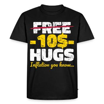 Idée cadeau Hugs sans inflation - T-shirt Premium bio Homme - noir - Devant - Nico (187cm)