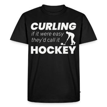 Curling Sweeping Winter Ice Sport Curler Hockey - Men's Premium Organic T-Shirt - black - Front - Nico (187cm)
