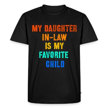 Ma belle-fille est mon enfant préféré - T-shirt Premium bio Homme - noir - Devant - Nico (187cm)