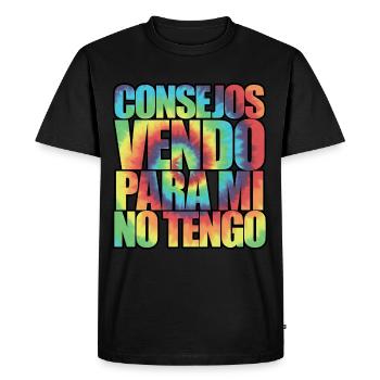 CONSEILS QUE JE VENDS POUR MOI QUE JE N’AI PAS - T-shirt Premium bio Homme - noir - Devant - Nico (187cm)