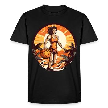Basketteur - T-shirt Premium bio Homme - noir - Devant - Nico (187cm)
