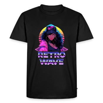 Retro Wave Anime Girl 2 des années 80 - Chemise d’anime - T-shirt Premium bio Homme - noir - Devant - Nico (187cm)