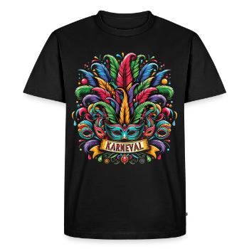 Carnival Mask - Men's Premium Organic T-Shirt - black - Front - Nico (187cm)