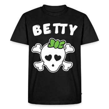 Pirate Betty Design for Girls and Women - Men's Premium Organic T-Shirt - black - Front - Nico (187cm)