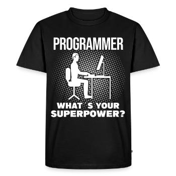 Coder Developer Programmer Coding IT Computer - Men's Premium Organic T-Shirt - black - Front - Nico (187cm)