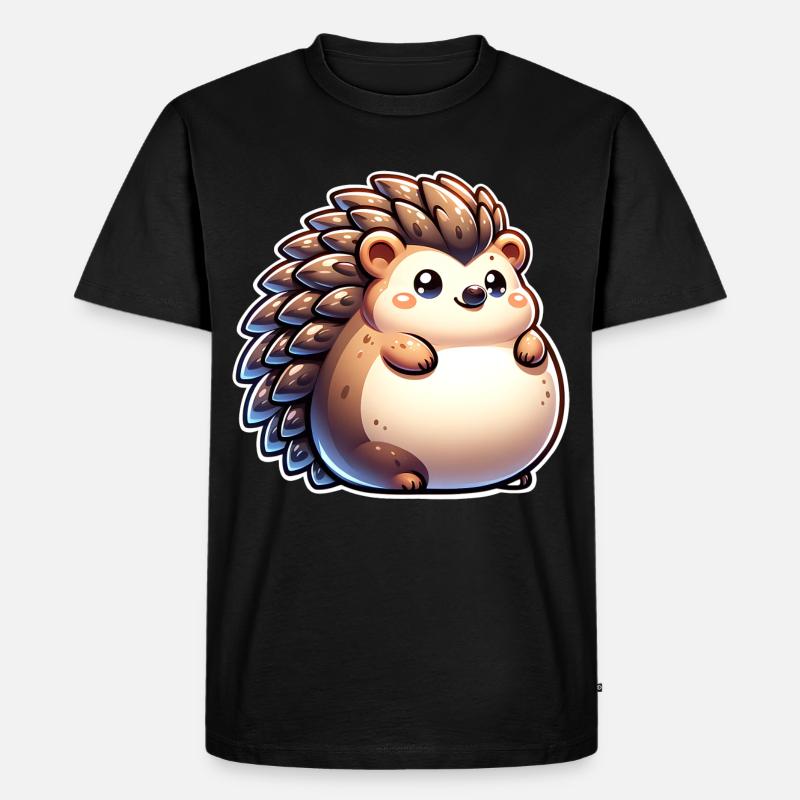 Igel - Männer Premium Bio T-Shirt - Schwarz