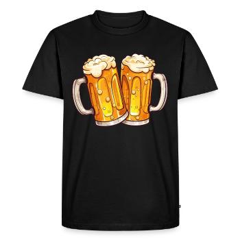 Chopes à bière Chopes à bière Verres à bière Bière Boire de l’alcool - T-shirt Premium bio Homme - noir - Devant - Nico (187cm)