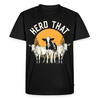 Vache Fermier Drôle Élevage Vaches Ferme Animale - T-shirt Premium bio Homme - noir - Devant - Nico (187cm)