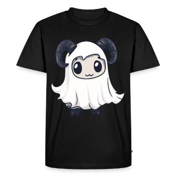 Chèvre de montagne Halloween Bande dessinée Fantôme - T-shirt Premium bio Homme - noir - Devant - Nico (187cm)