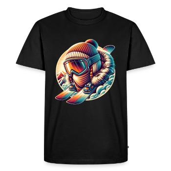Skiing - Men's Premium Organic T-Shirt - black - Front - Nico (187cm)