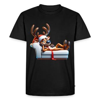 Frissons de renne - T-shirt Premium bio Homme - noir - Devant - Nico (187cm)