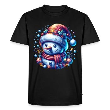 bonhomme de neige fée lumières neige noël - T-shirt Premium bio Homme - noir - Devant - Nico (187cm)