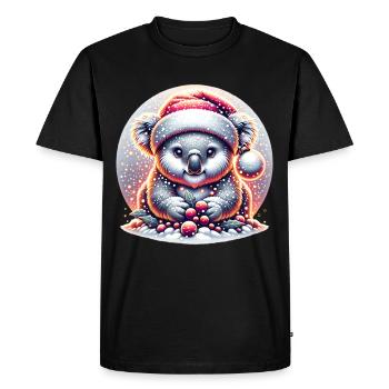 Koala - T-shirt Premium bio Homme - noir - Devant - Nico (187cm)
