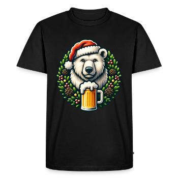 Christmas Polar Bear Beer Christmas Christmas Xmas - Men's Premium Organic T-Shirt - black - Front - Nico (187cm)