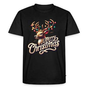 Joyeux Noël Renne Noël - T-shirt Premium bio Homme - noir - Devant - Nico (187cm)