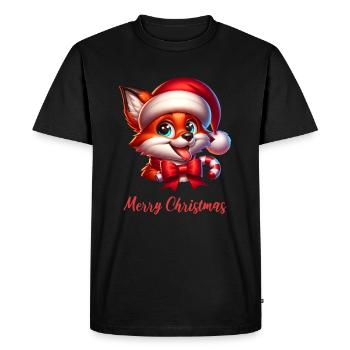 Noël du renard - T-shirt Premium bio Homme - noir - Devant - Nico (187cm)