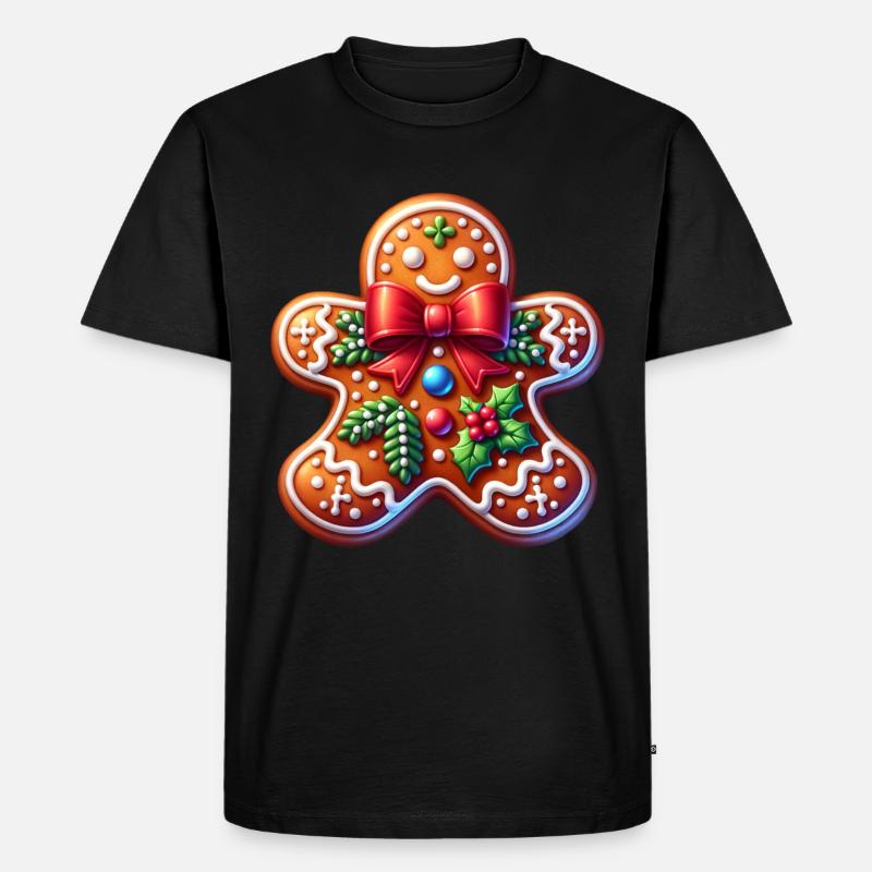 Lebkuchen Weihnachtsgeschenk - Männer Premium Bio T-Shirt - Schwarz