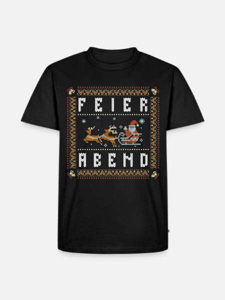 Feierabend Lustiger Weihnachtsspruch - Männer Premium Bio T-Shirt - Schwarz