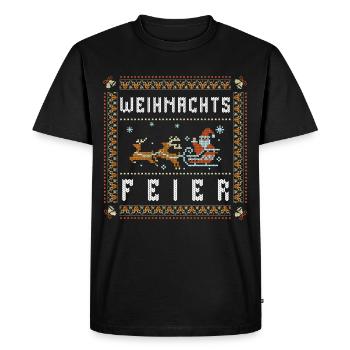 Weihnachtsfeier Ugly Christmas - Männer Premium Bio T-Shirt - Schwarz - Vorne - Nico (187cm)
