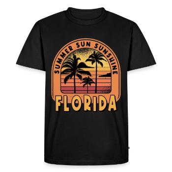 Floride États-Unis Miami Amérique Été Palmiers Plage - T-shirt Premium bio Homme - noir - Devant - Nico (187cm)